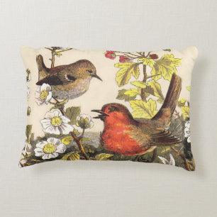 Spring Robin Birds Red Birding Decorative Pillow