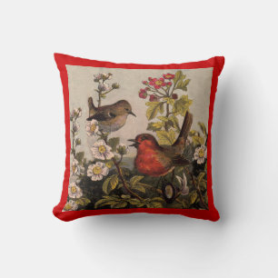 Spring Robin Birds Red Birding Throw Pillow