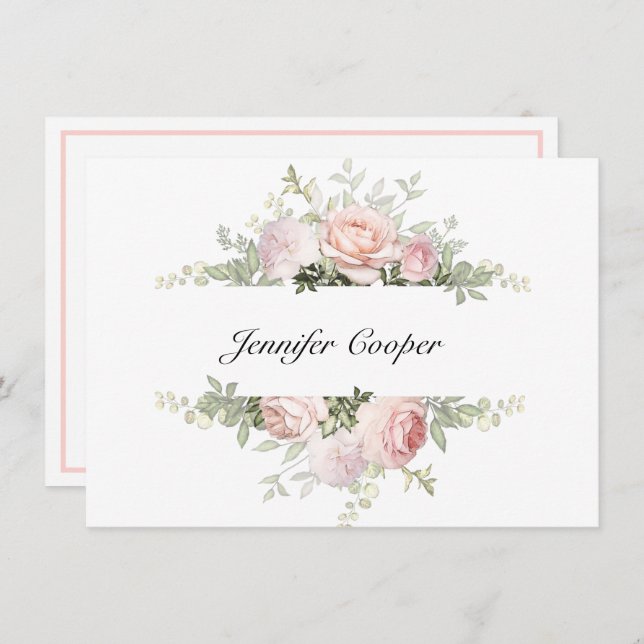 Spring Roses From Your Desk A Personal Card (Front/Back)