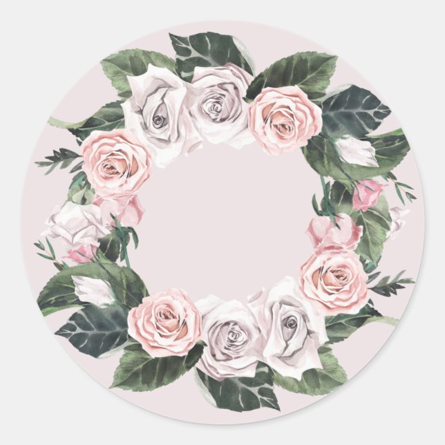 Spring roses WREATH sticker (Front)