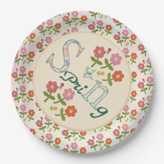 Spring Round Paper Plate
