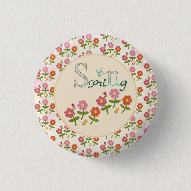 Spring Runder 1 Inch Round Button (Front)