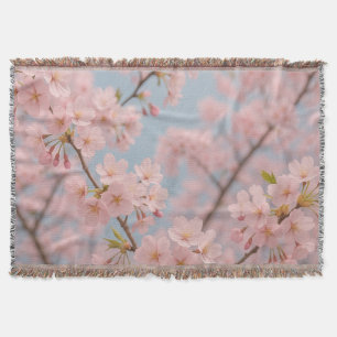 Spring Sakura Bloom Throw Blanket