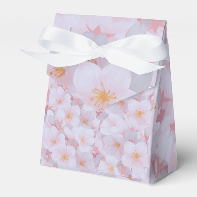 Spring Sakura Cherry Blossom  Wrapping Paper Favor Box (Front Side)
