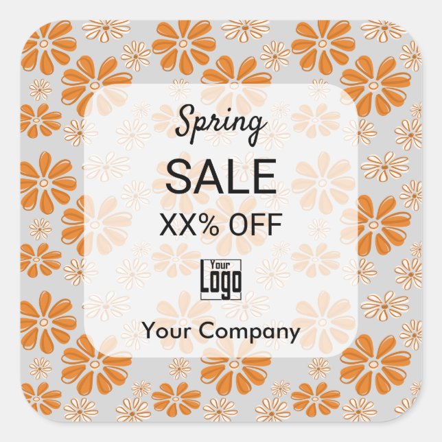 Spring Sale Announcement on Marketing Collateral Square Sticker (Front)