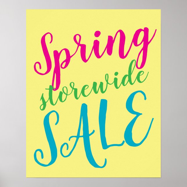 Spring Sale Sign, Storewide Sale Sign, Retail Poster (Front)