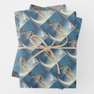 Spring Scattering Stars vintage illustration Wrapping Paper Sheet