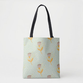 Spring seamless folk flower doodle pattern. Hand d Tote Bag