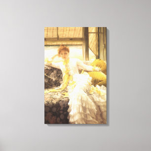 Spring (Seaside) by James Tissot, Vintage Portrait Canvas Print