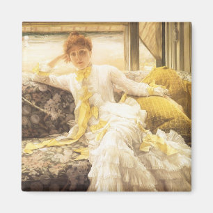 Spring (Seaside) by James Tissot, Vintage Portrait Magnet