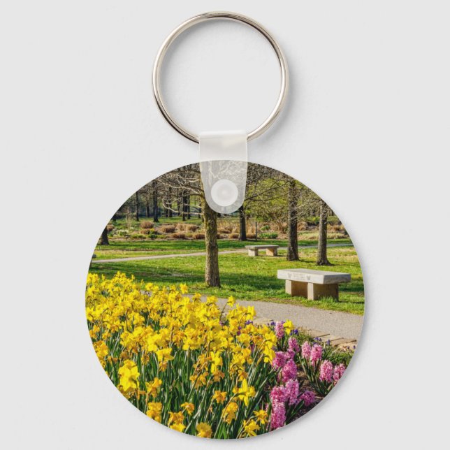 Spring Season Flower Garden Keychain (Front)