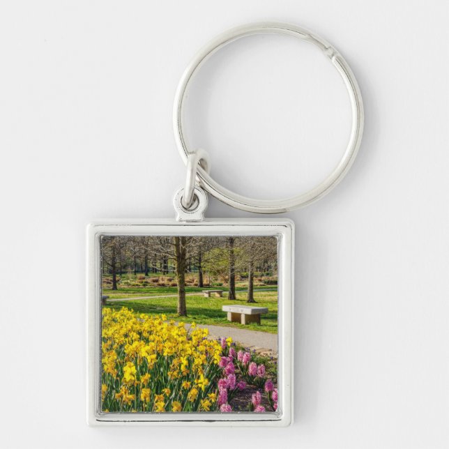 Spring Season Flower Garden Keychain (Front)