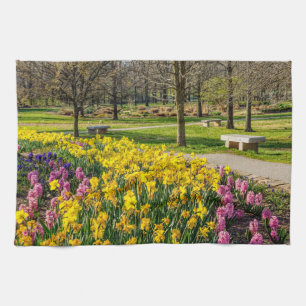 Spring Season Flower Garden Kitchen Towel