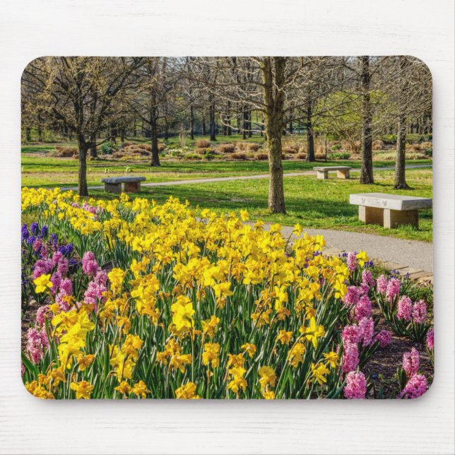 Spring Season Flower Garden Mouse Pad (Front)