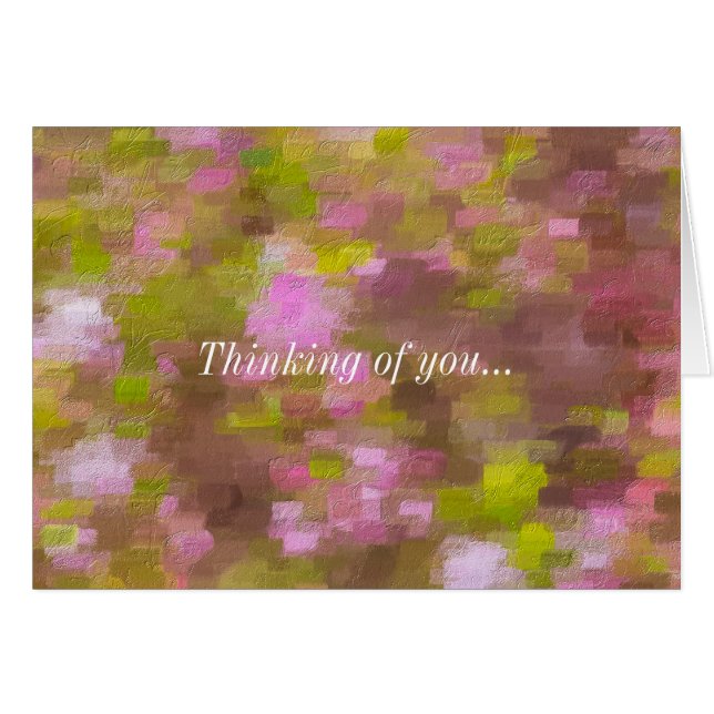 Spring Season Pinks Abstract Thinking of You Card (Front Horizontal)