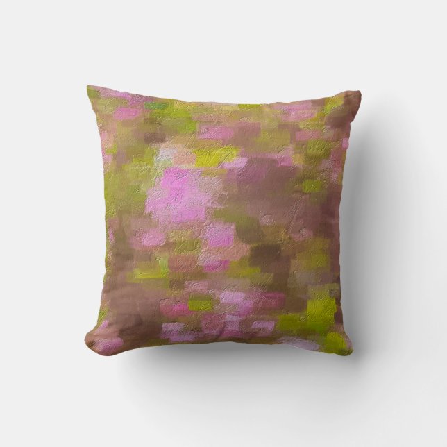 Spring Season Pinks Abstract Throw Pillow (Front)