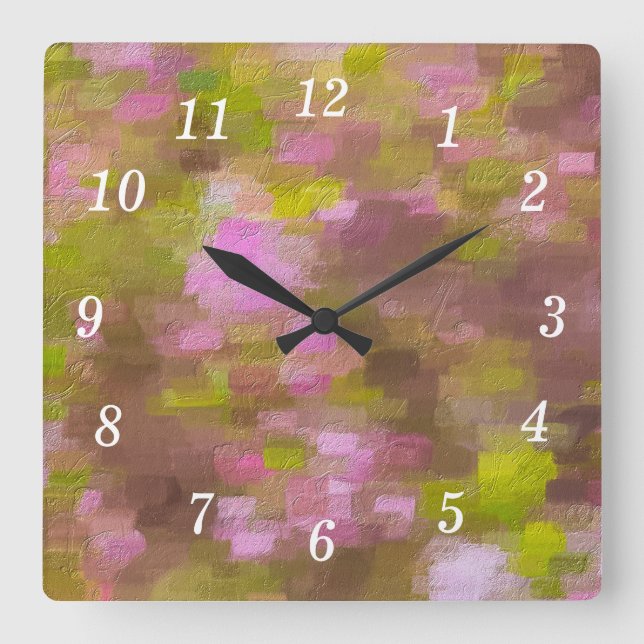 Spring Season Pinks Abstract Wall Clock (Front)
