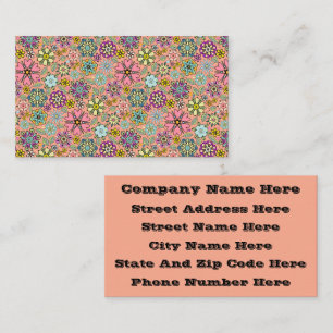 Spring Season Retro Flower Colors Seamless Pattern Business Card