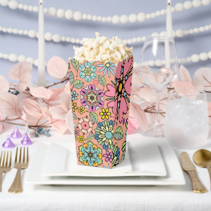 Spring Season Retro Flower Colors Seamless Pattern Favor Box