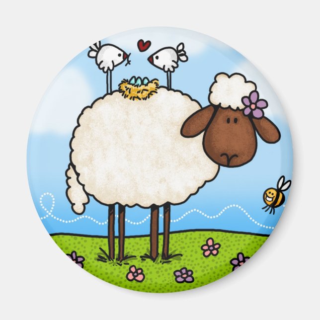 spring sheep magnet (Front)