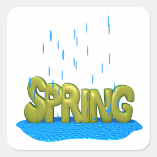 Spring Showers 2 Square Sticker