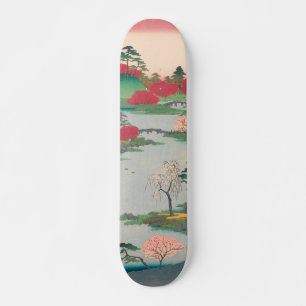 Spring Shrine Garden Vintage Ukiyo-e Japanese Art Skateboard