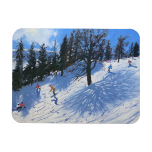 Spring skiers Verbier 2010 Magnet