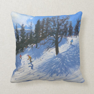 Spring skiers Verbier 2010 Throw Pillow