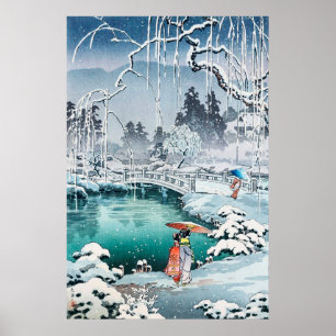 Spring Snow at Maruyama by Tsuchiya Koitsu Poster