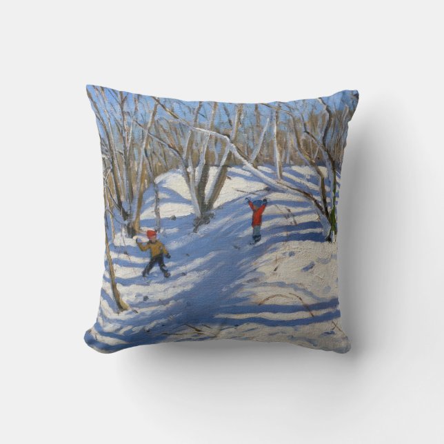 Spring Snow Newhaven Derbyshire 2008 Throw Pillow (Front)