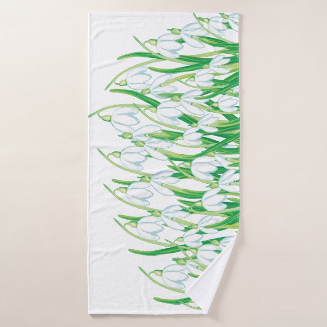 Spring Snowdrops   Bath Towel (Bath Towel)