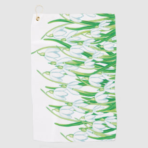 Spring Snowdrops  Golf Towel