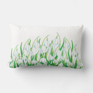 Spring Snowdrops Lumbar Pillow
