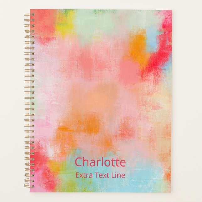 Spring Spark -  Pink Coral - Name or Monogram Planner (Front)