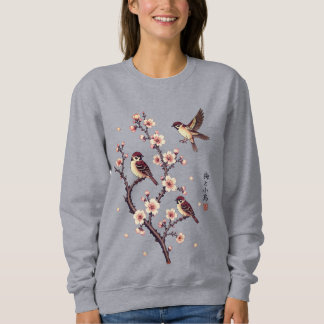 Spring Sparrows on a Blossoming Branch Sweatshirt