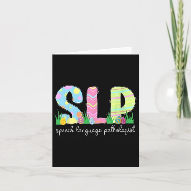 Spring Speech Language Pathologist Easter Bunny Sl Card (Front)