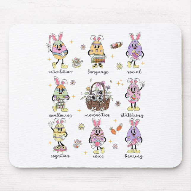 Spring Speech Language Pathologist Easter Bunny Sl Mouse Pad (Front)