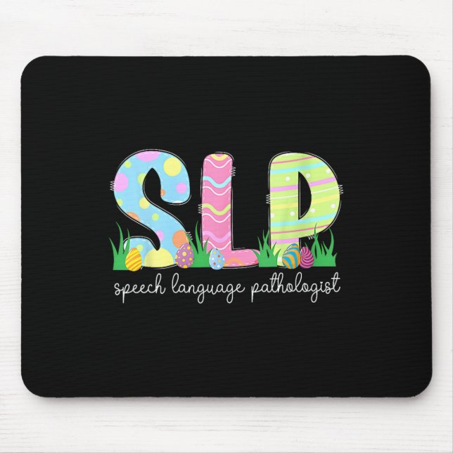 Spring Speech Language Pathologist Easter Bunny Sl Mouse Pad (Front)