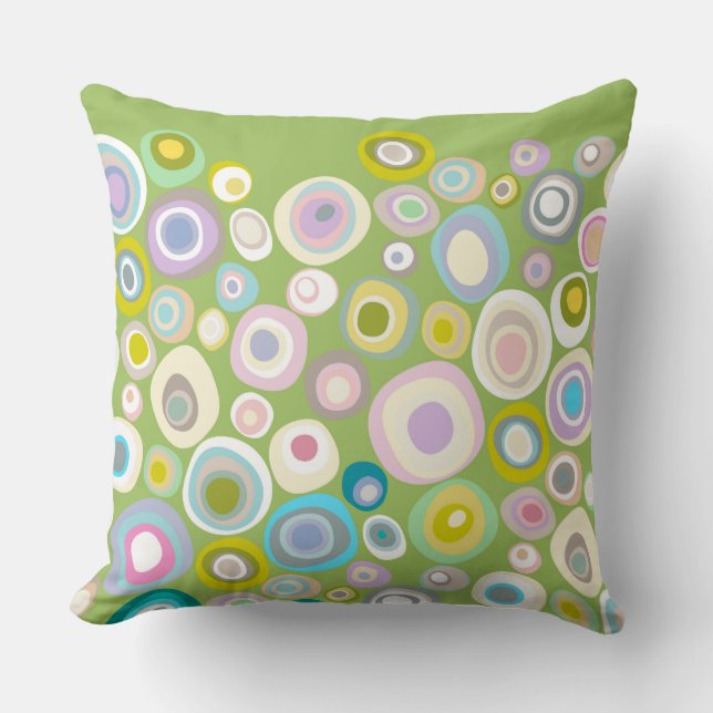 spring spot green throw pillow (Front)