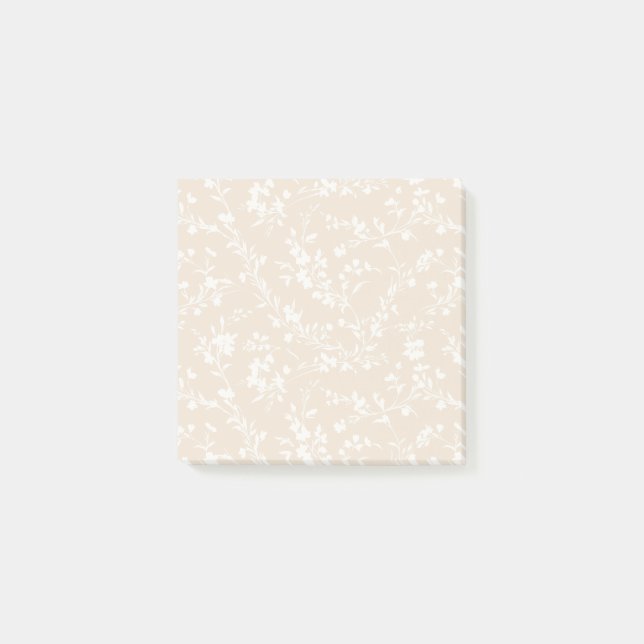 Spring Sprigs Neutral - Soft Linen Post-it Notes (Front)