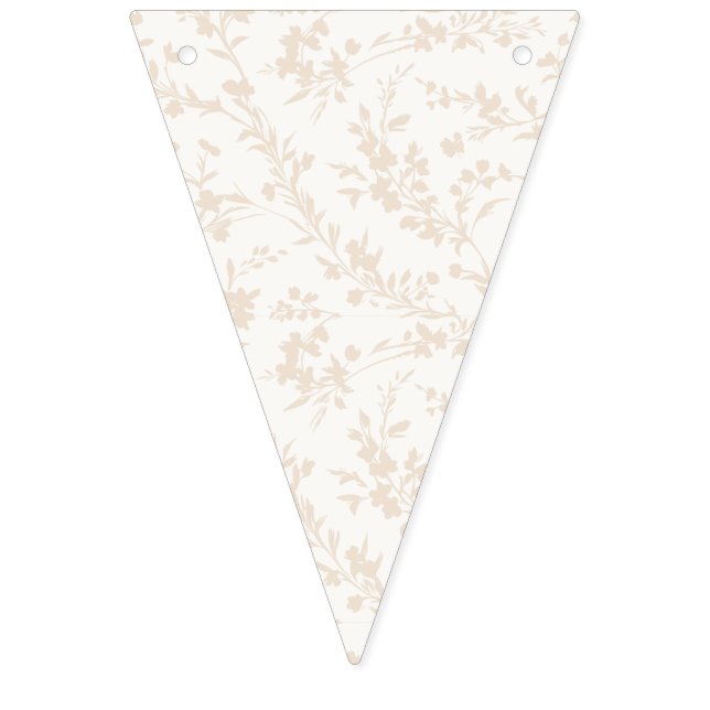 Spring Sprigs Soft Linen - Neutral Bunting Flags (Twelfth Flag)