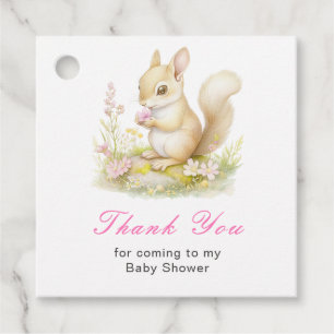 Spring Squirrel Baby Shower Favour Tags
