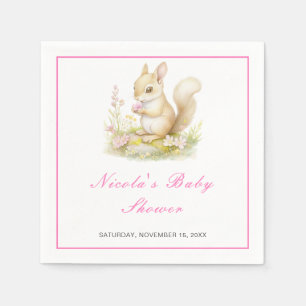 Spring Squirrel Baby Shower Napkin