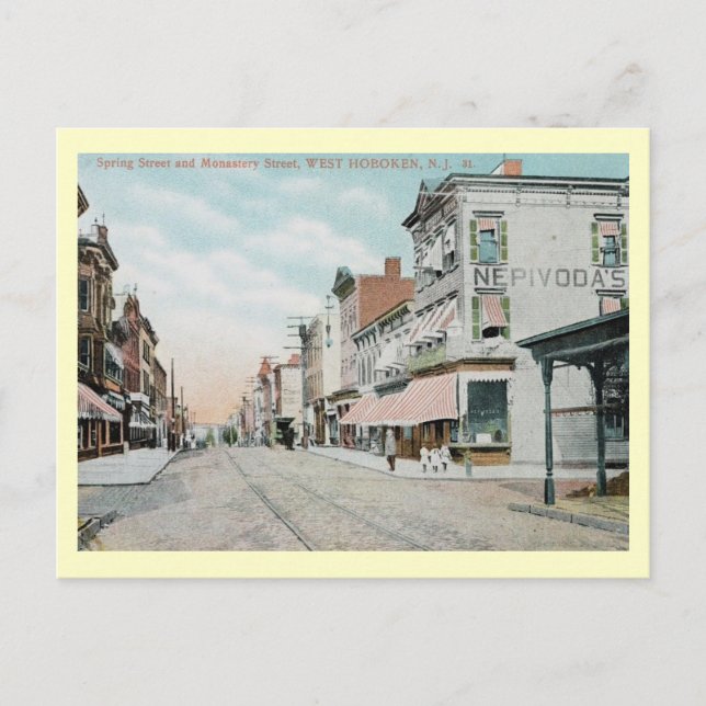 Spring St., W. Hoboken, New Jersey Vintage Postcard (Front)