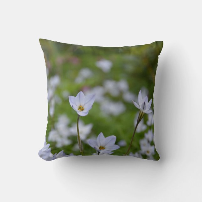 Spring Starflower Throw Pillow (Front)