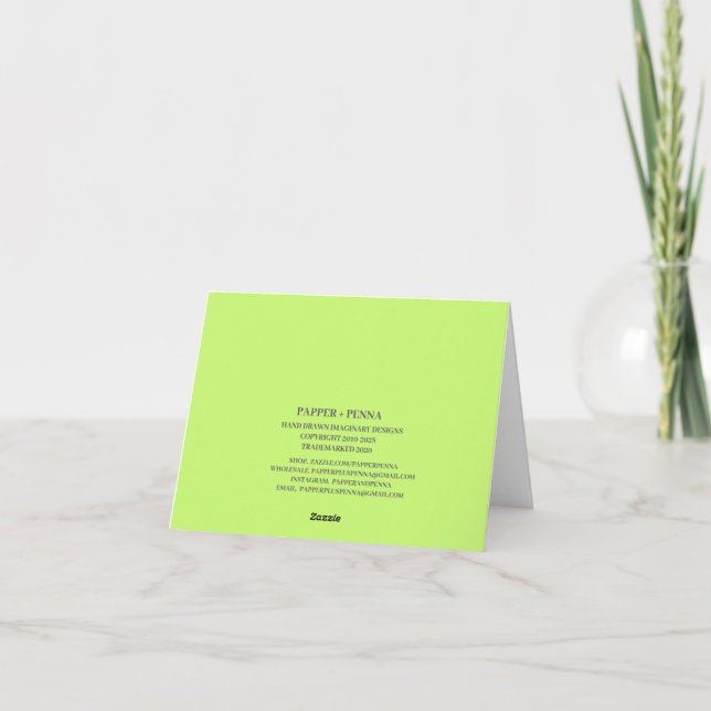 Spring Stone Barn Green Notecard (Back)