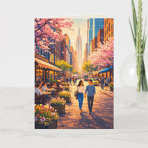 Spring Stroll through the Cherry Blossoms Art Card