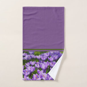 Spring Style Purple Crocus Bathroom Hand Towel