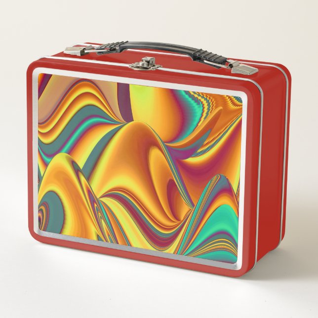 Spring Summer Autumn Flowers Magic Metal Lunch Box (Front)