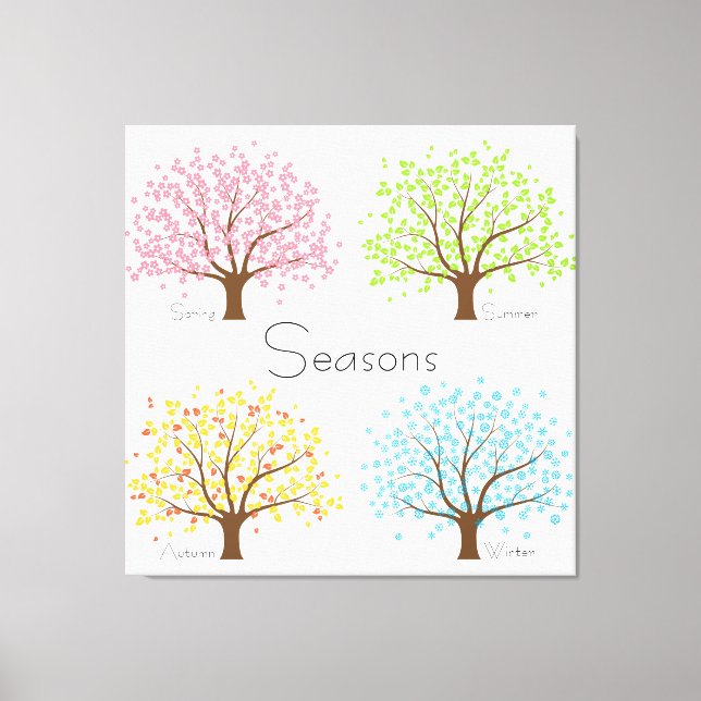 Spring Summer Autumn Winter Trees Canvas Print (Front)